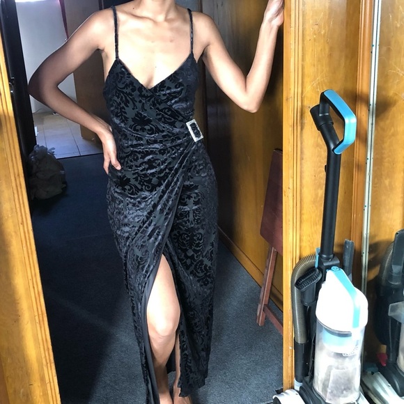 ZARA BUCKLED JACQUARD Velvet DRESS - Picture 11 of 13